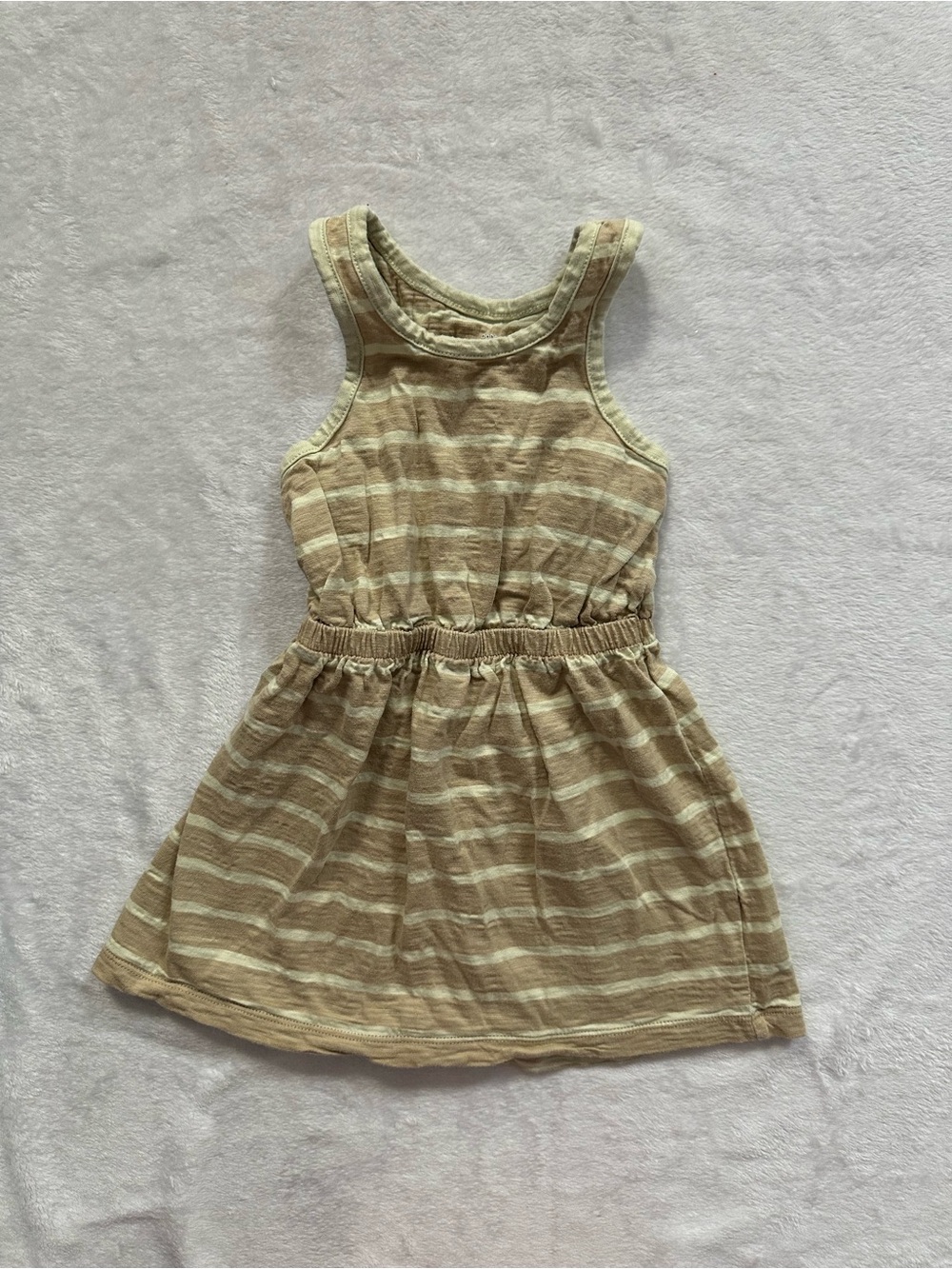 Baby Gap Striped Sleeveless Tank Dress New Sand Beige Toddler Girls Size 2T